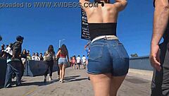 candid big asses shaking in tight shorts and jeans outdoors?