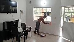 my neighbor couldnt resist my huge ass he licked it and came on my face