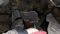 VILLAGE GIRL FINGERS PUSSY TO ORGASM IN COLD RANCH BARN