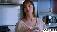 Busty Brunette Wife Fantasizes Hot Blonde During Husband Fuck