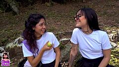 Rebel College Friend Skips Class Scissors Petite Latina Pussy Party