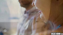 stepdad cheers up after game loss by pounding charly summer's shaved teen pussy