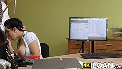 Busty amateur babe takes monster cock deep in her ass from loan agent