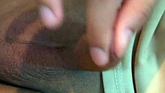 Petite Thai tgirl hooker strokes her hard cock bareback