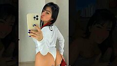 Hot Latina Teases Sexy Outfits in Store Fitting Room with BBC Toy