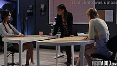 Lesbian Latina MILF Teacher Seduce Fucks Petite Redhead Teen Students Classroom