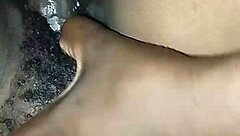 your hairy ebony pussy creaming all over boyfriend's cock in missionary