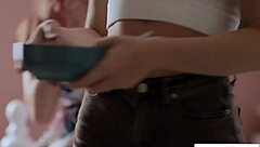 i sneak peeks at stepdaughter's ass then lick her bare pussy