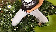 i spy neighbor fingering pussy to wild orgasm in flowers