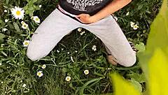 i spy neighbor fingering pussy to wild orgasm in flowers