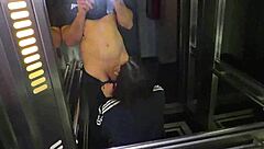 my slutty neighbor strips in elevator sucks me then anal in apartment