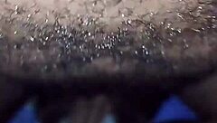 your hairy ebony pussy creaming all over boyfriend's cock in missionary
