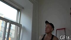 pretty teen gf bends over for rough doggy from mature friend