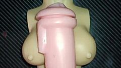 trio kissy dolly spread tight pussy ass creampie desk fuck cum tits