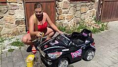 busty milf lenushka the magician doll squirts wildly during car fingering fun