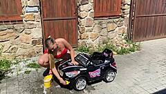 busty milf lenushka the magician doll squirts wildly during car fingering fun