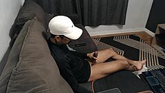 whoa spy cam catches bro's monster cock up close and hard