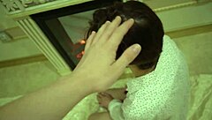 hey babe with short brunette hair moans loud giving her guy sloppy homemade blowjob