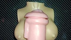 trio kissy dolly spread tight pussy ass creampie desk fuck cum tits