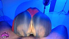 whoa, hot spiderwoman rides fan's cock till he explodes inside