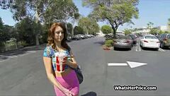 Curly Busty Redhead Teen Picked Up Outdoors and Fucked Hard for Cash