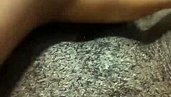 homemade ebony babe fingers wet big pussy lips then fists gaping asshole solo