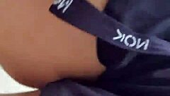 Latina walks outdoors with no panties flashing her natural tits and pussy