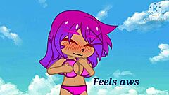 Maya grows into a giantess through gacha