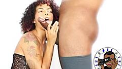 petite latina mila slurps monster bbc then swallows every drop!