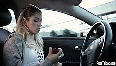 A sexy blonde teen jumps on her partner's throbbing big black cock for intense ride