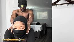 She slams that dildo in her sexy big ass then switches to real black cock for hardcore pounding