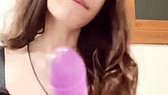 Petite Italian doll gets deepthroated even without real cock