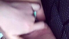 young colombian latina fingers her pussy solo in uber ride