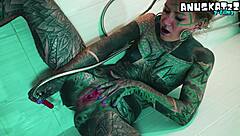 so this solo teen grabs her new shower wand toy and tests it out while masturbating in the bath till she squirts