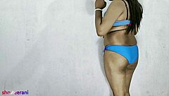 indian shemale crossdresses in blue bikini part 5