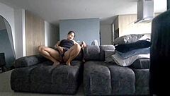 colombian milf rubs juicy pussy at boss house