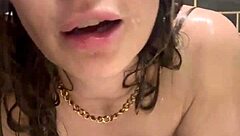 solo milf with big tits dirty talks through deep dildo pussy insertion and toy play