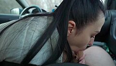 Beauty deepthroats and rides cock in car, ever wonder how far she'll go?