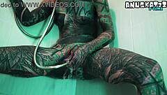 so this solo teen grabs her new shower wand toy and tests it out while masturbating in the bath till she squirts