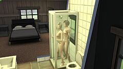 he catches his innocent step-sister in the shower and they end up having steamy sex