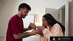 wow can you handle cute ebony ameena green's naughty nuru massage oiled pussy lick?!