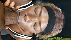 ebony teen shakes ass prepping for first time big black cock anal pounding