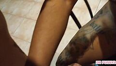 ebony babe deepthroats massive black cock in slow motion blowjob