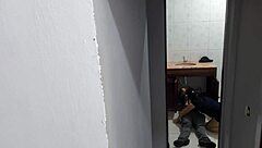 My wife moans loud getting railed by plumber's huge cock in our toilet