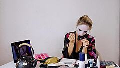 geisha cosplay roleplay with beautiful makeup and costumes