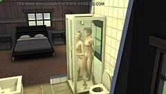 he catches his innocent step-sister in the shower and they end up having steamy sex