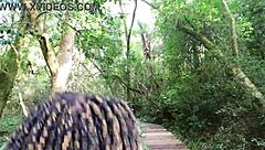 We sneak passionate sex in the garden and almost get caught by neighbors