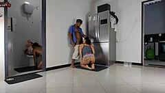 Mom Fucks Stepdad in Kitchen While I Give Ass to Half-Brother in Bathroom