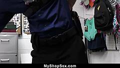 penelope woods bends over in shop to fix her mess with boss's cock