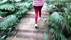 We sneak passionate sex in the garden and almost get caught by neighbors